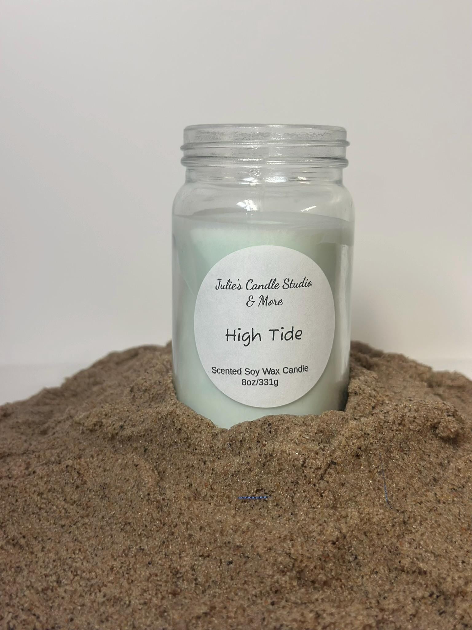 high tide scented 8oz scented soy wax candle
