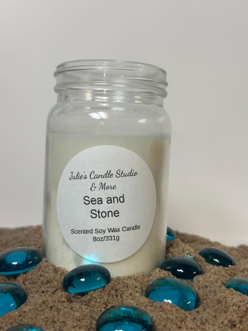 sea stone scented 8oz soy wax candle