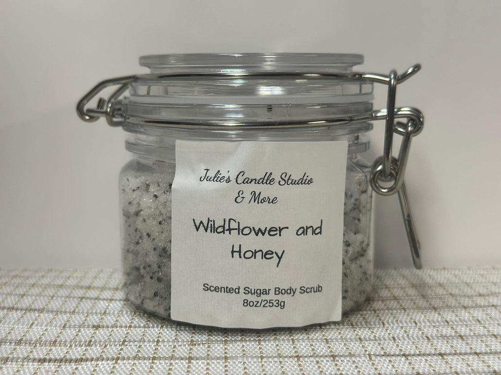 Wildflower and honey scented 8oz body scrub