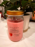 Strawberry pound cake 8oz scented candle, homemade, gift hiving. Christmas gift