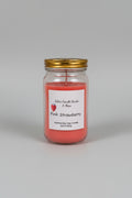 Pink strawberry scented 8 oz candle, homemade, soy wax, gift giving