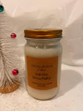 Vanilla Snowflake Soy Wax Candle, Sparkling Mint Scent, 8oz
