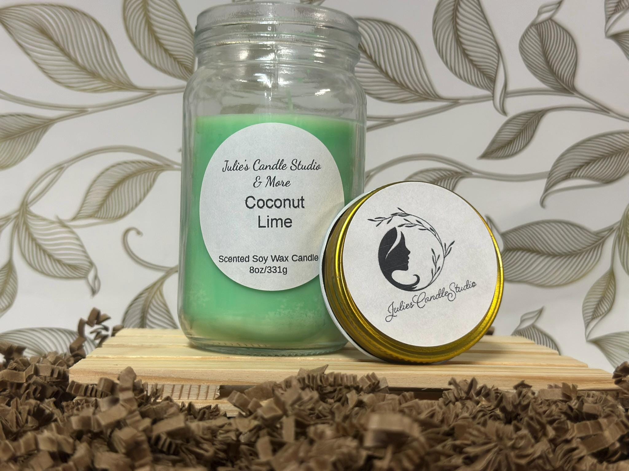 Coconut lime scented 8oz soy wax candle