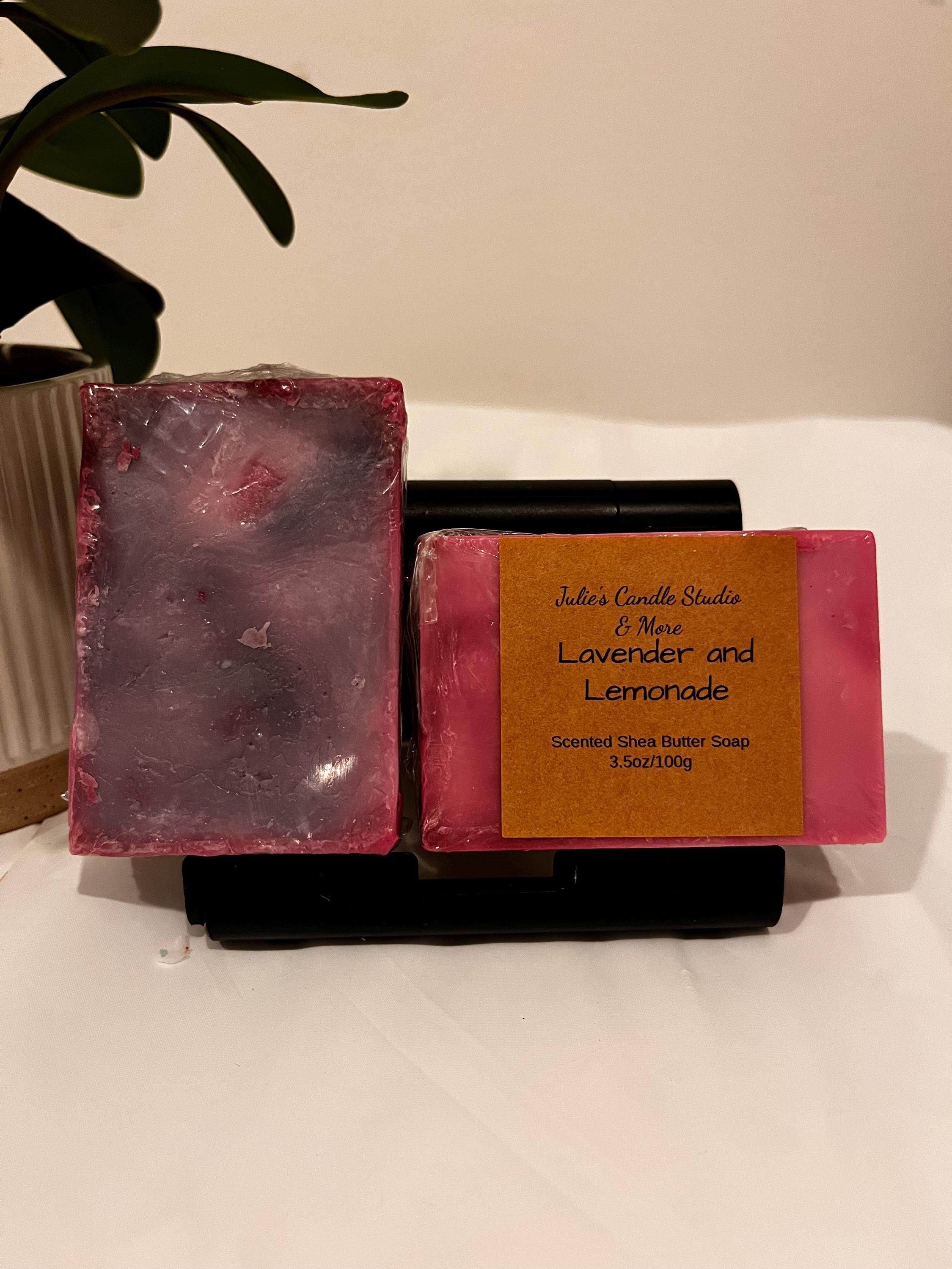 Lavender and lemonade scented soap, handmade, shea butter, gift giving