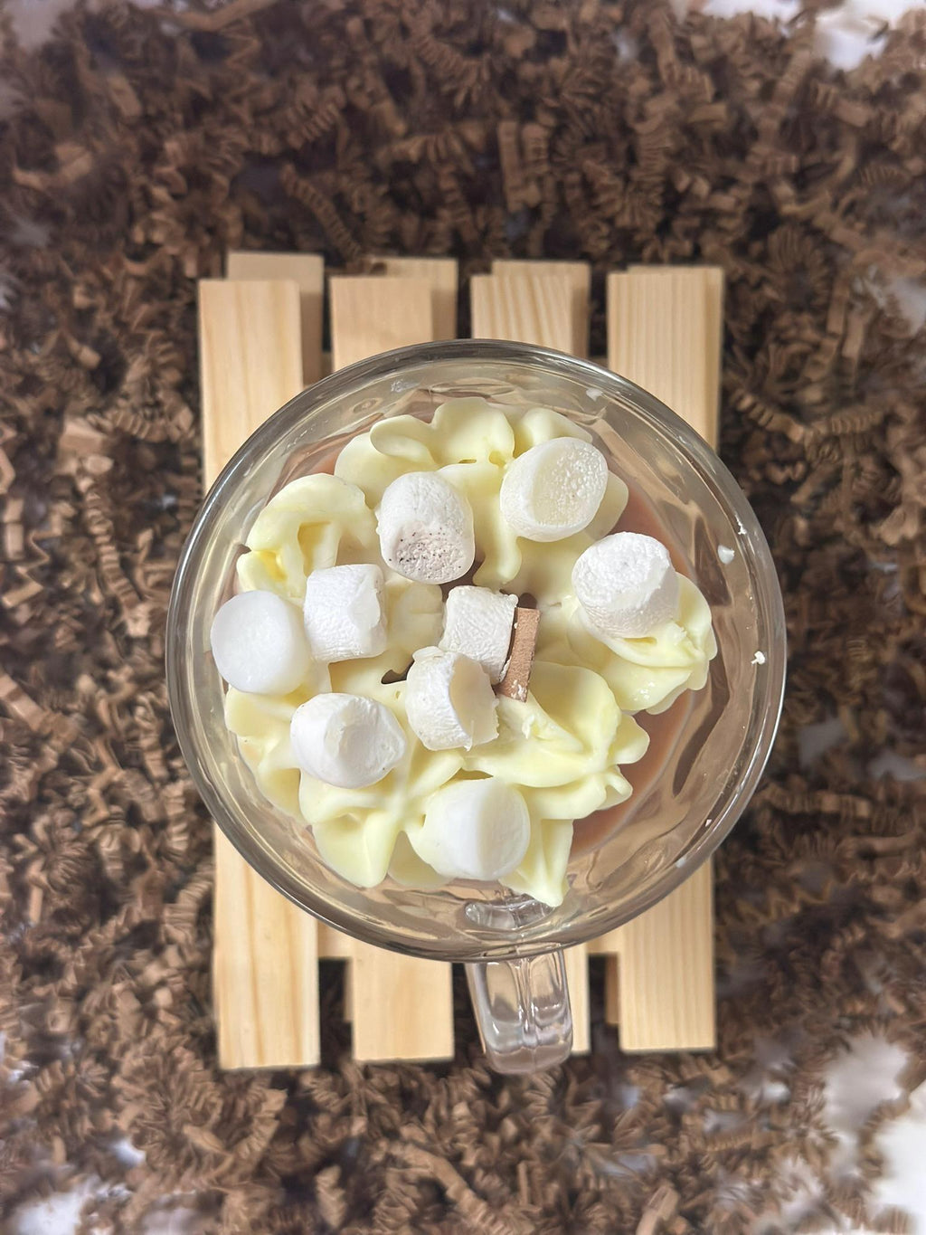 Hot chocolate and marshmallow scented 10oz soy wax candle