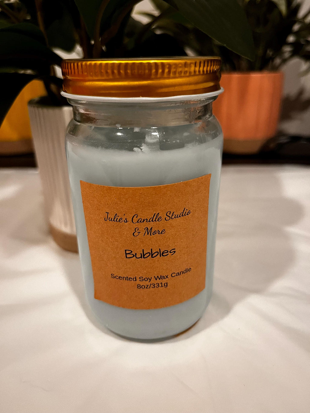 Bubbles scented 8 oz soy wax candle,
