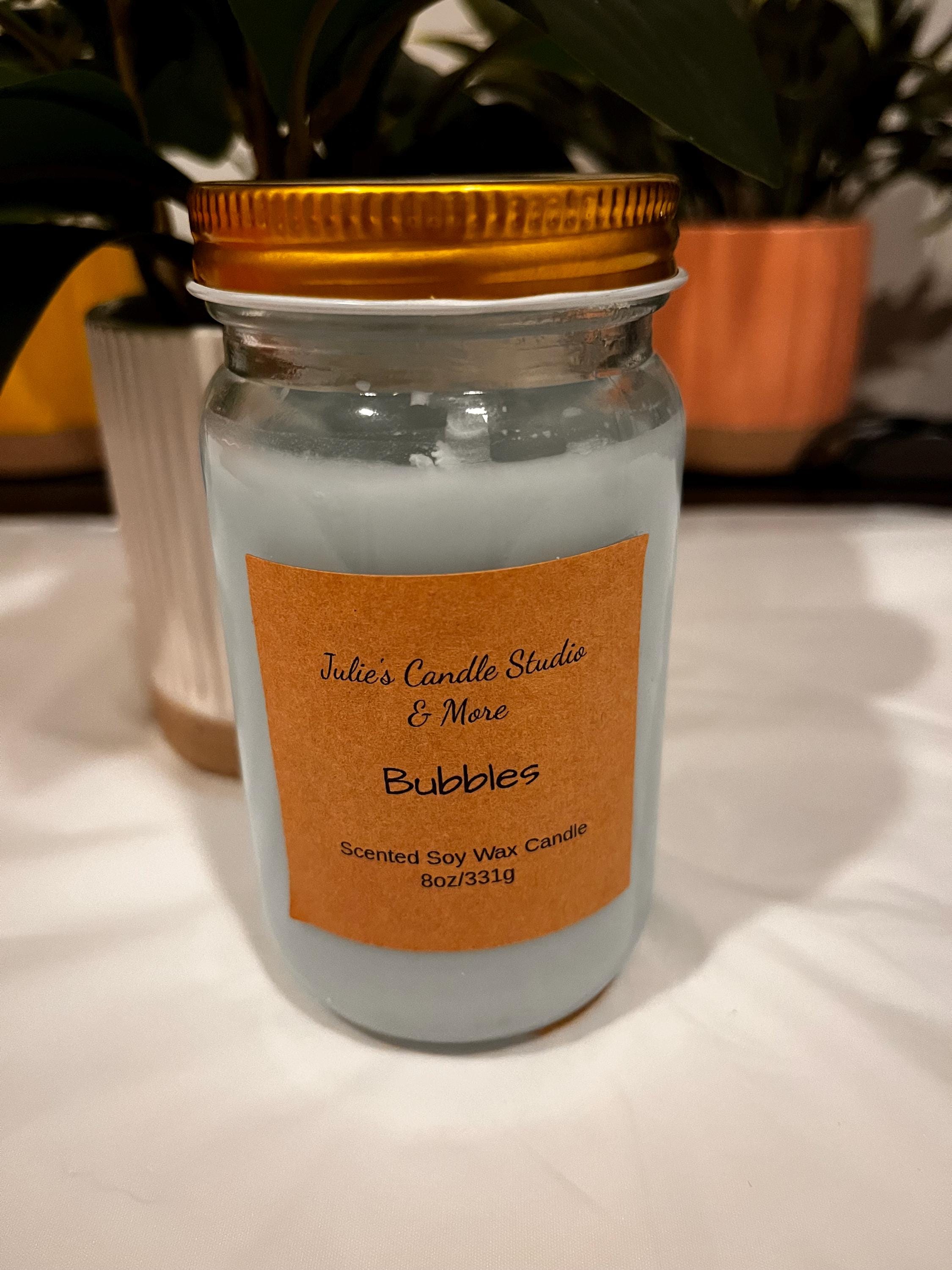 Bubbles scented 8 oz soy wax candle,
