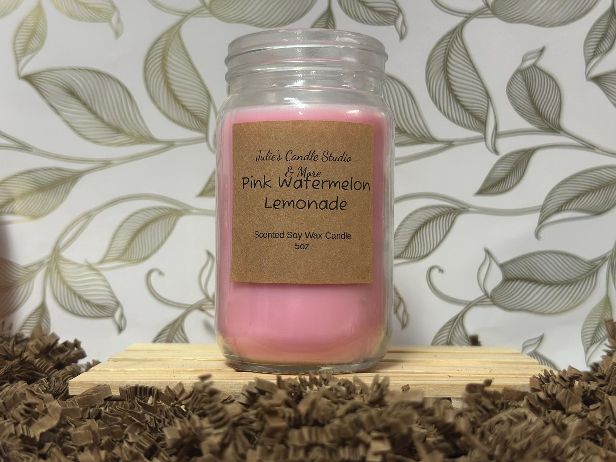 Pink watermelon lemonade Scented 8oz soy wax candle