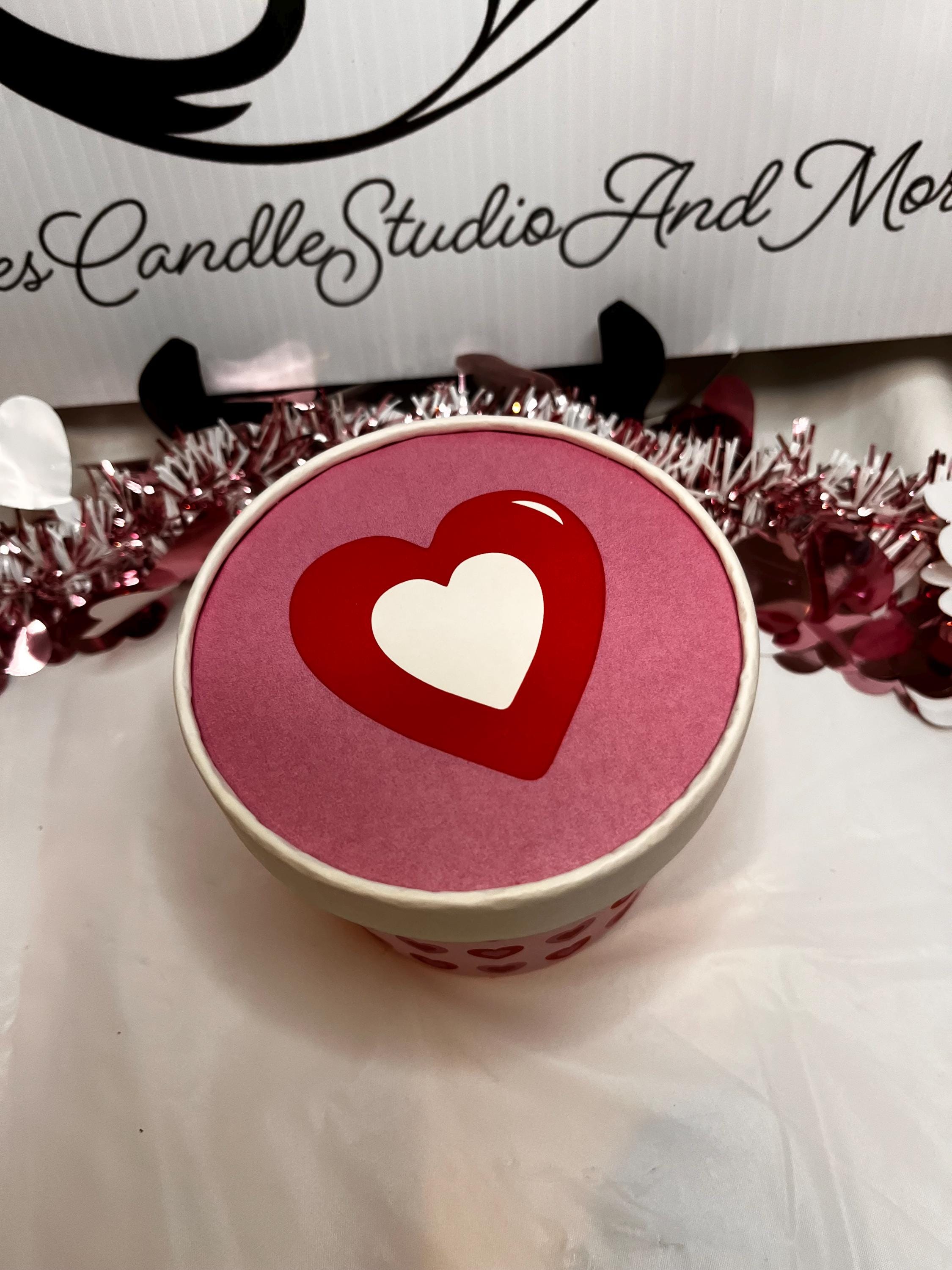 Garden of roses scented heart shaped 5 oz container wax melts. Gift giving, Valentine’s day, birthday gift, homemade, soy wax