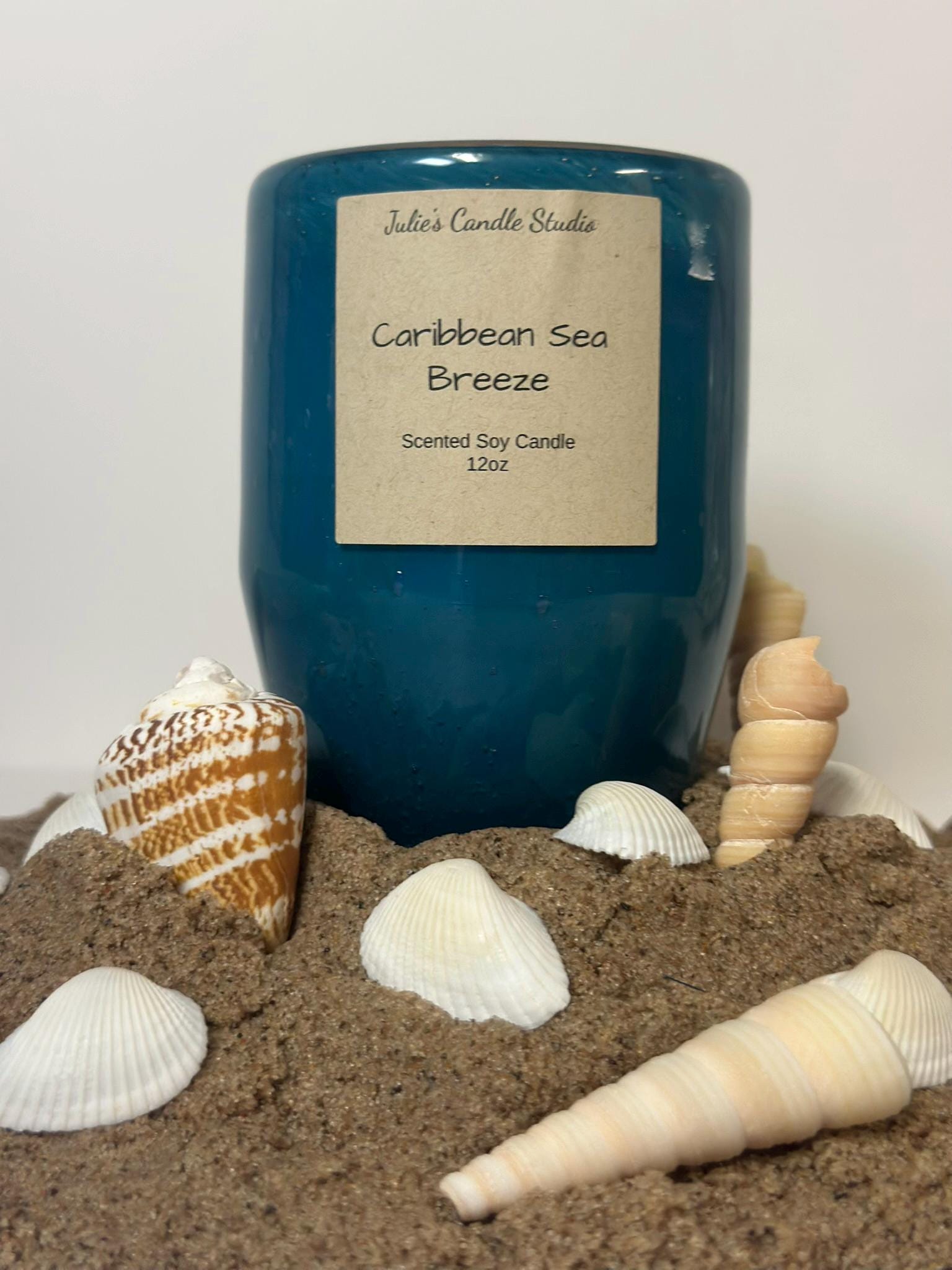 Caribbean Sea Breeze scented soy wax candle