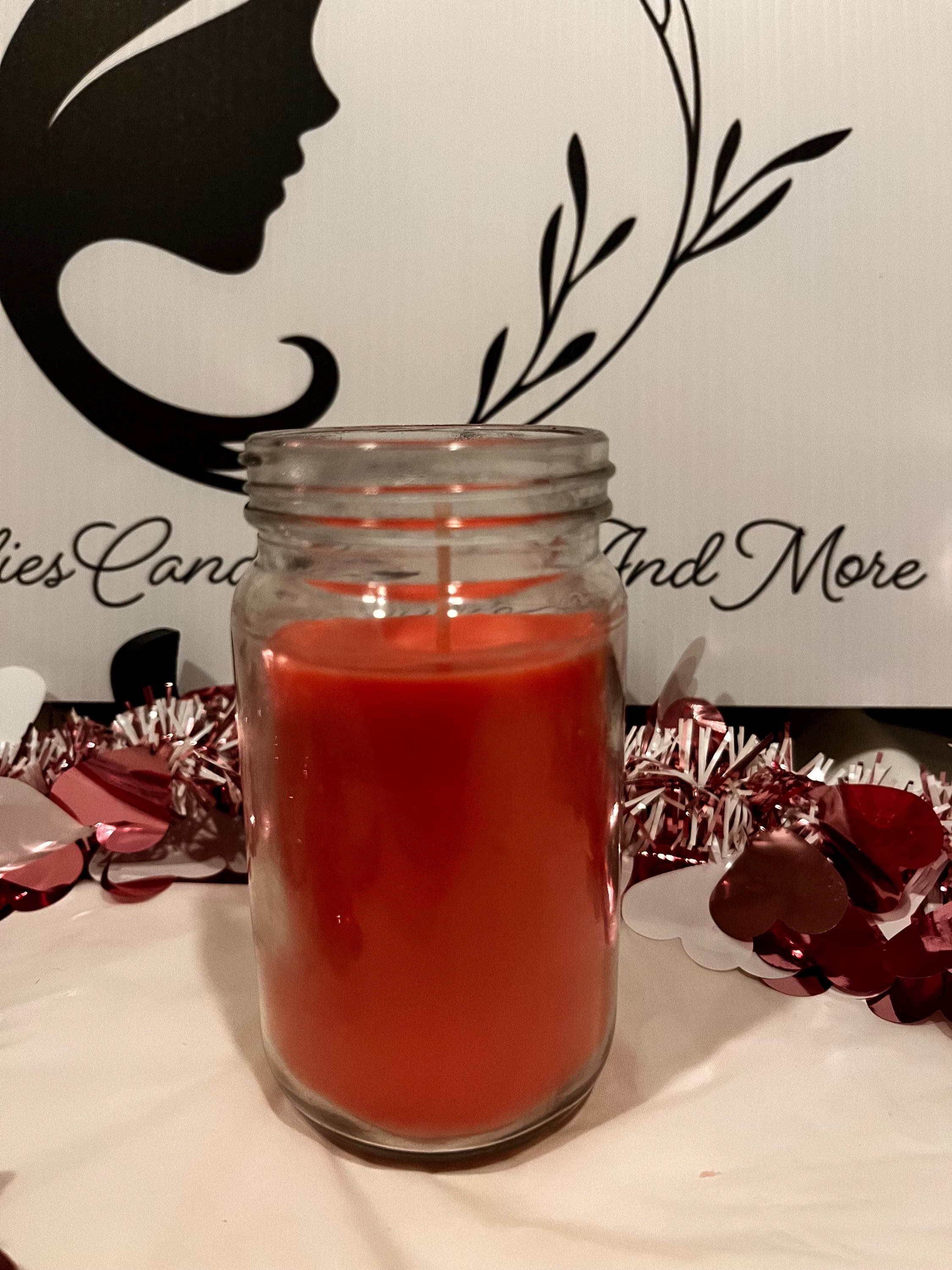 Pink strawberry scented 8 oz candle, homemade, soy wax, gift giving