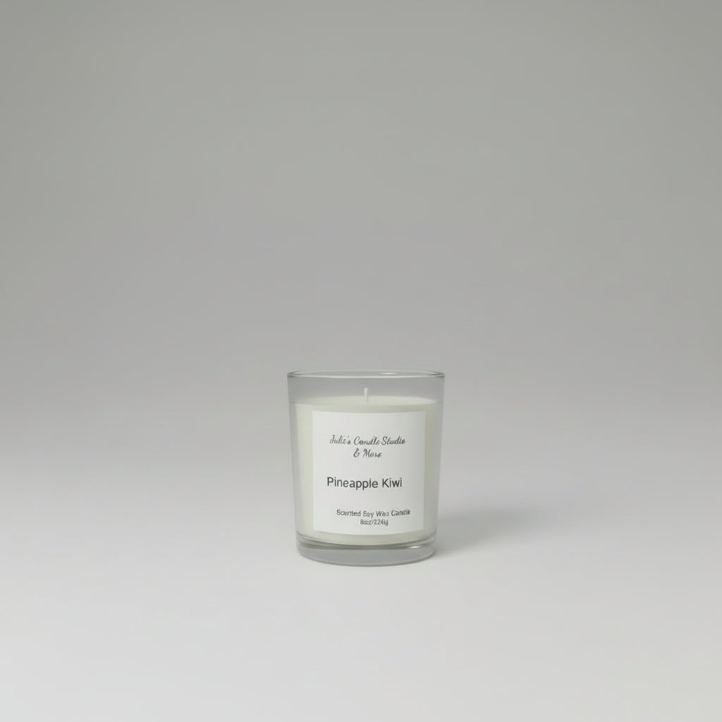 pineapple kiwi scented 4oz soy wax candle