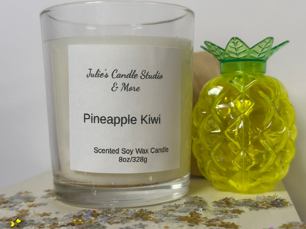 pineapple kiwi scented 4oz soy wax candle