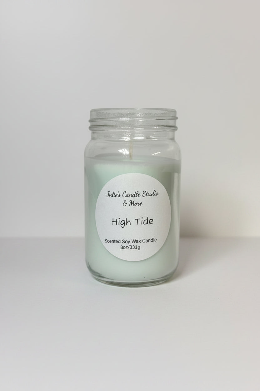 high tide scented 8oz scented soy wax candle