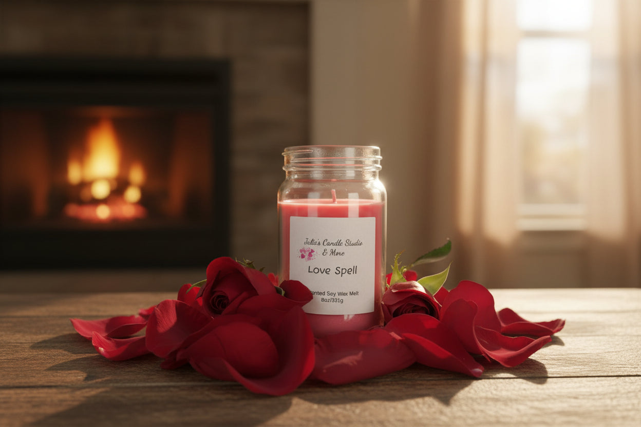 love scented 8oz soy wax candle