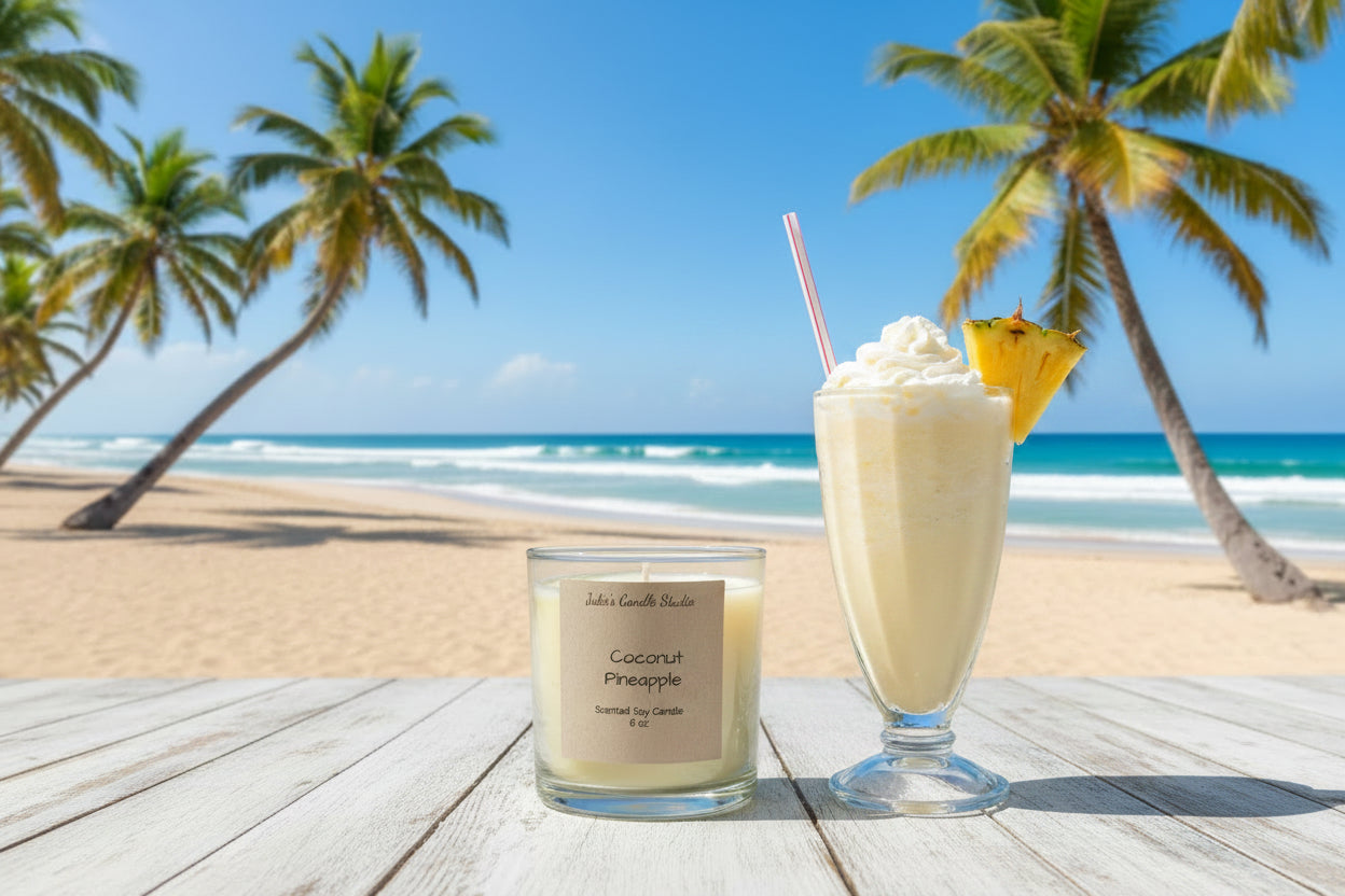 Coconut pineapple scented 6oz candle