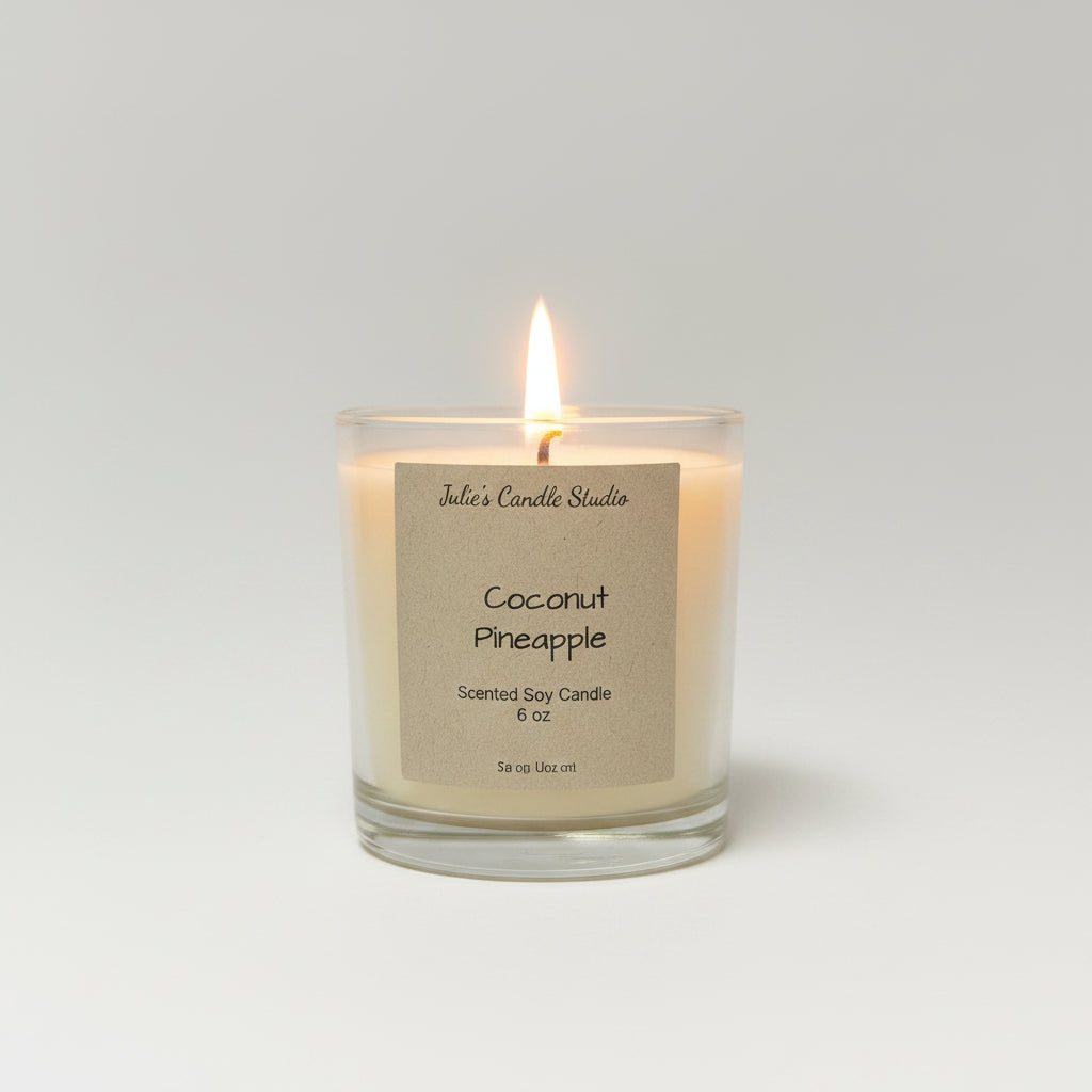 Coconut pineapple scented 6oz candle