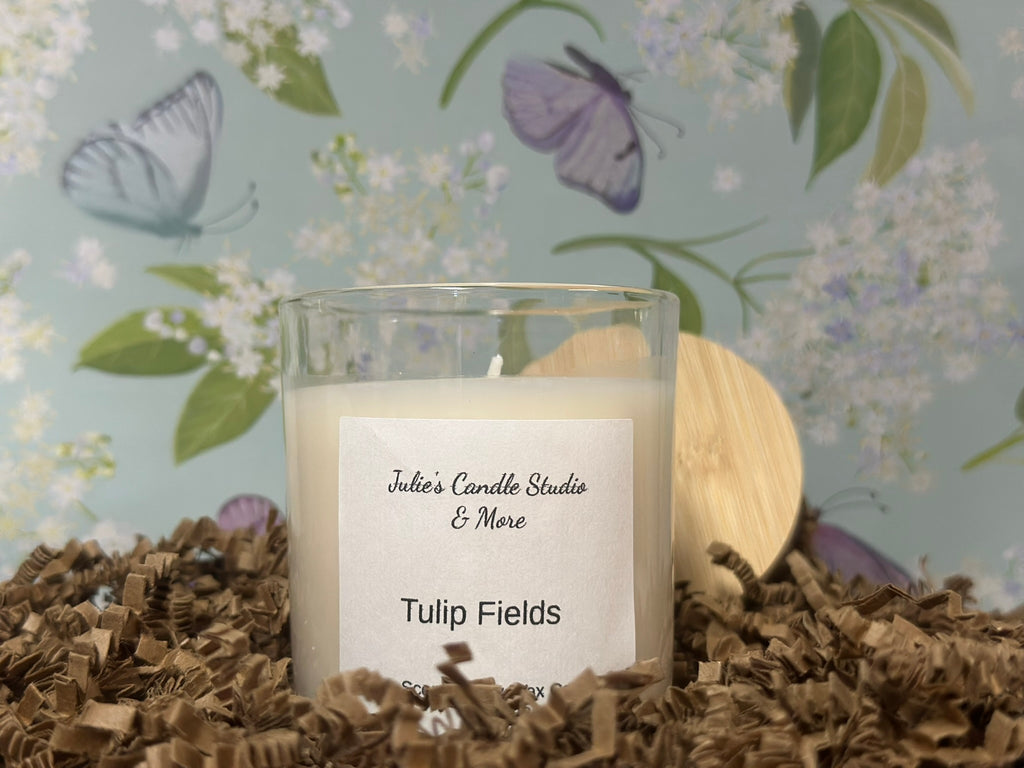 Tulip fields scented 4oz soy wax candle