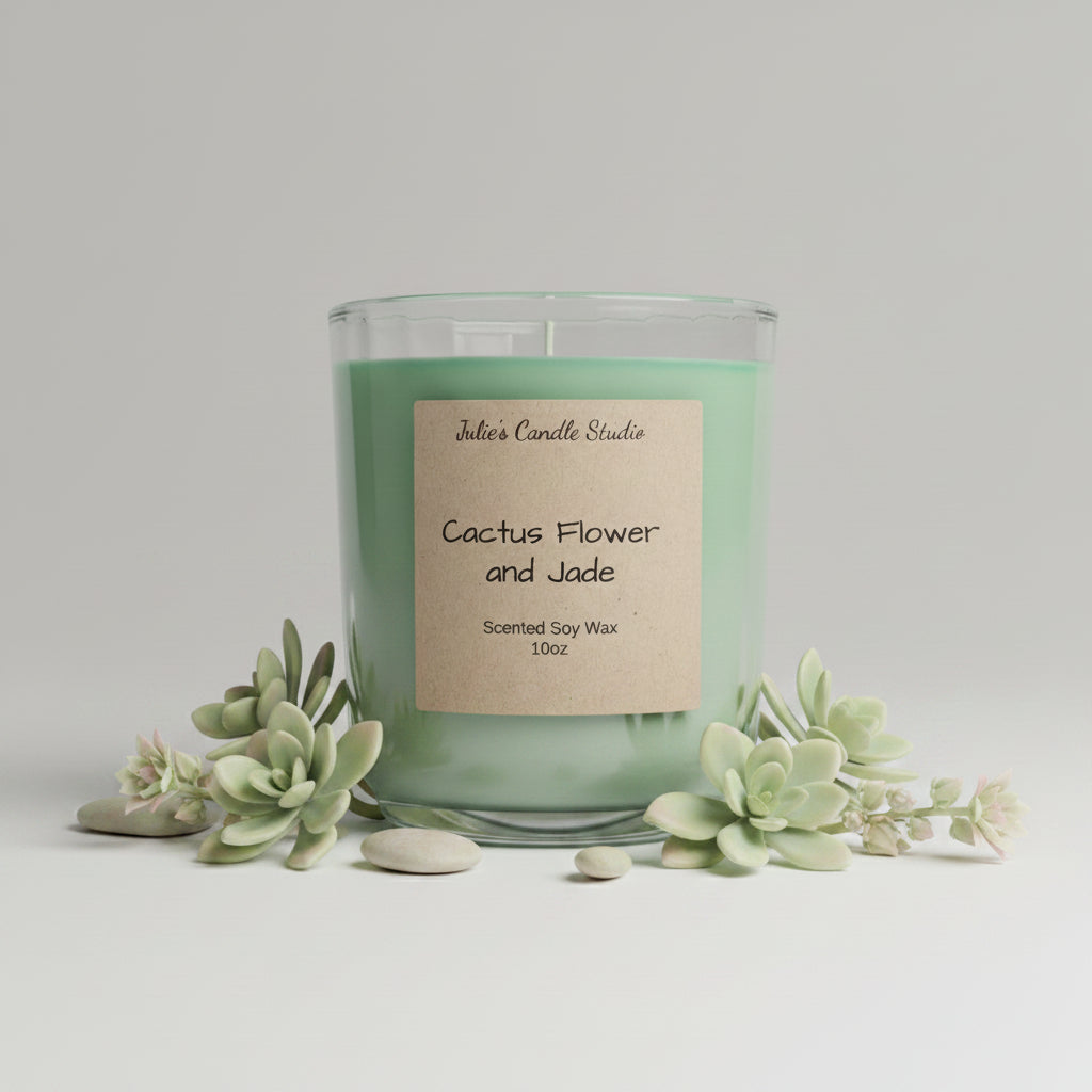 Cactus flower and jade scented 10oz candle