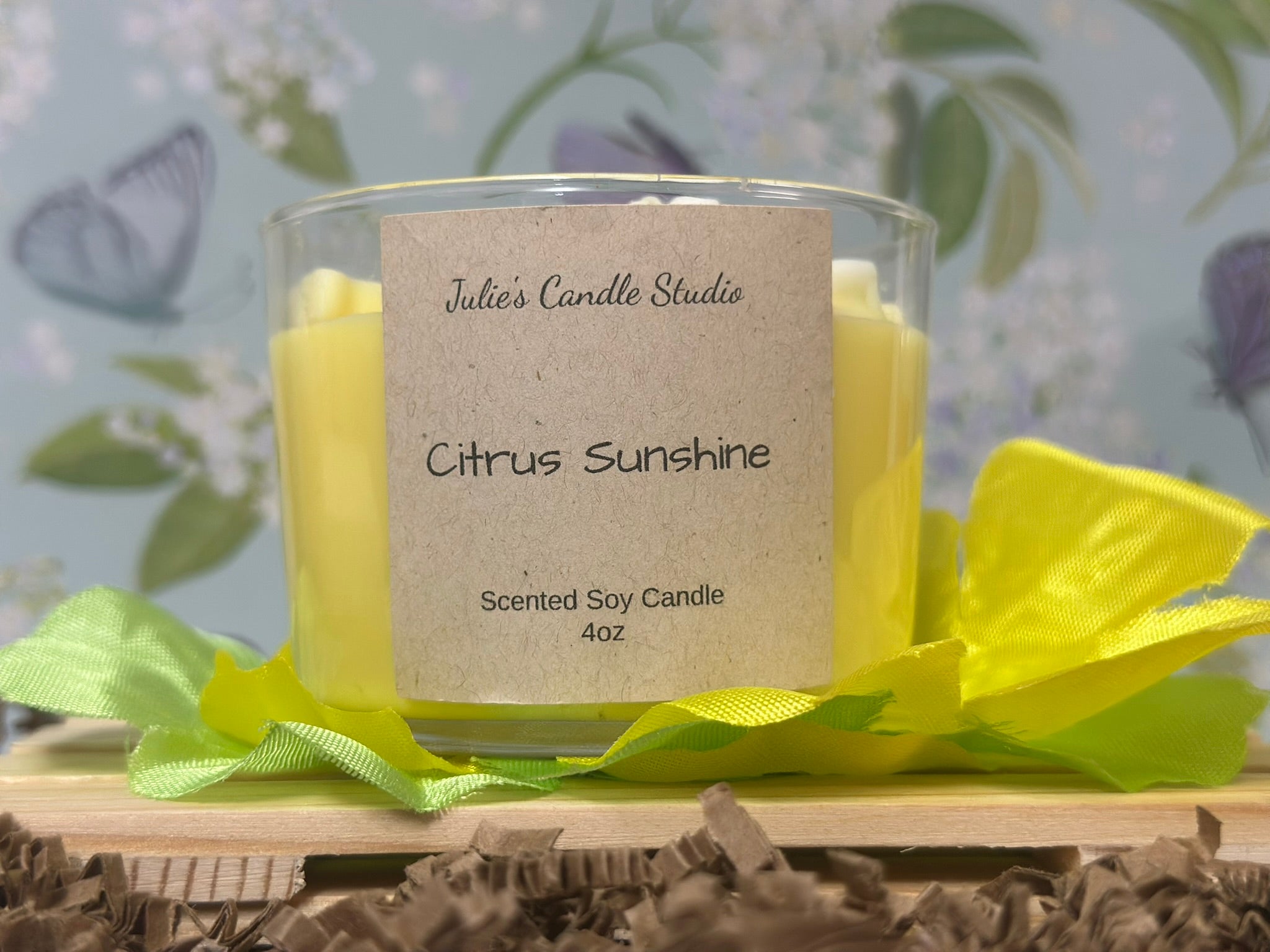 Citrus sunshine scented 4oz soy wax candle