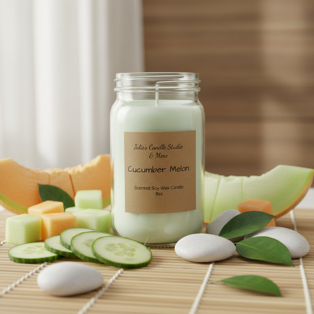 Cucumber Melon Soy Wax Candle,
