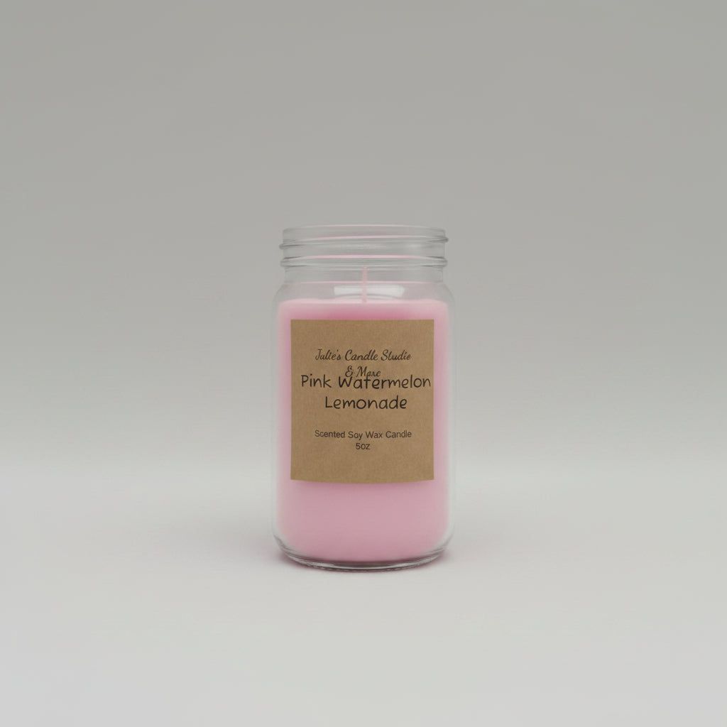 Pink watermelon lemonade Scented 8oz soy wax candle