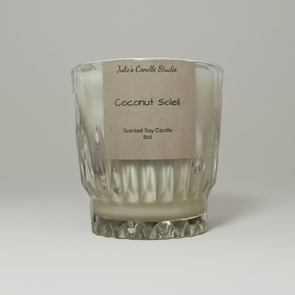 Coconut soliel scented 8oz Candle