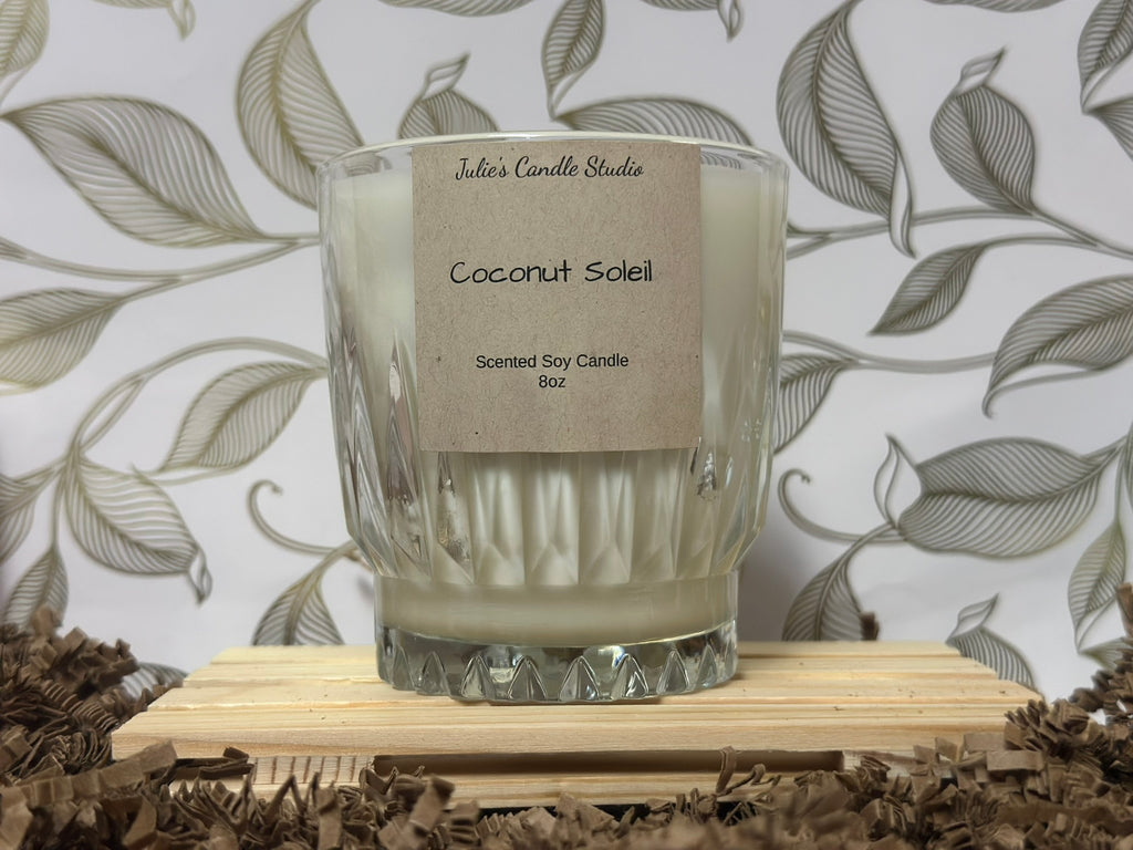 Coconut soliel scented 8oz Candle