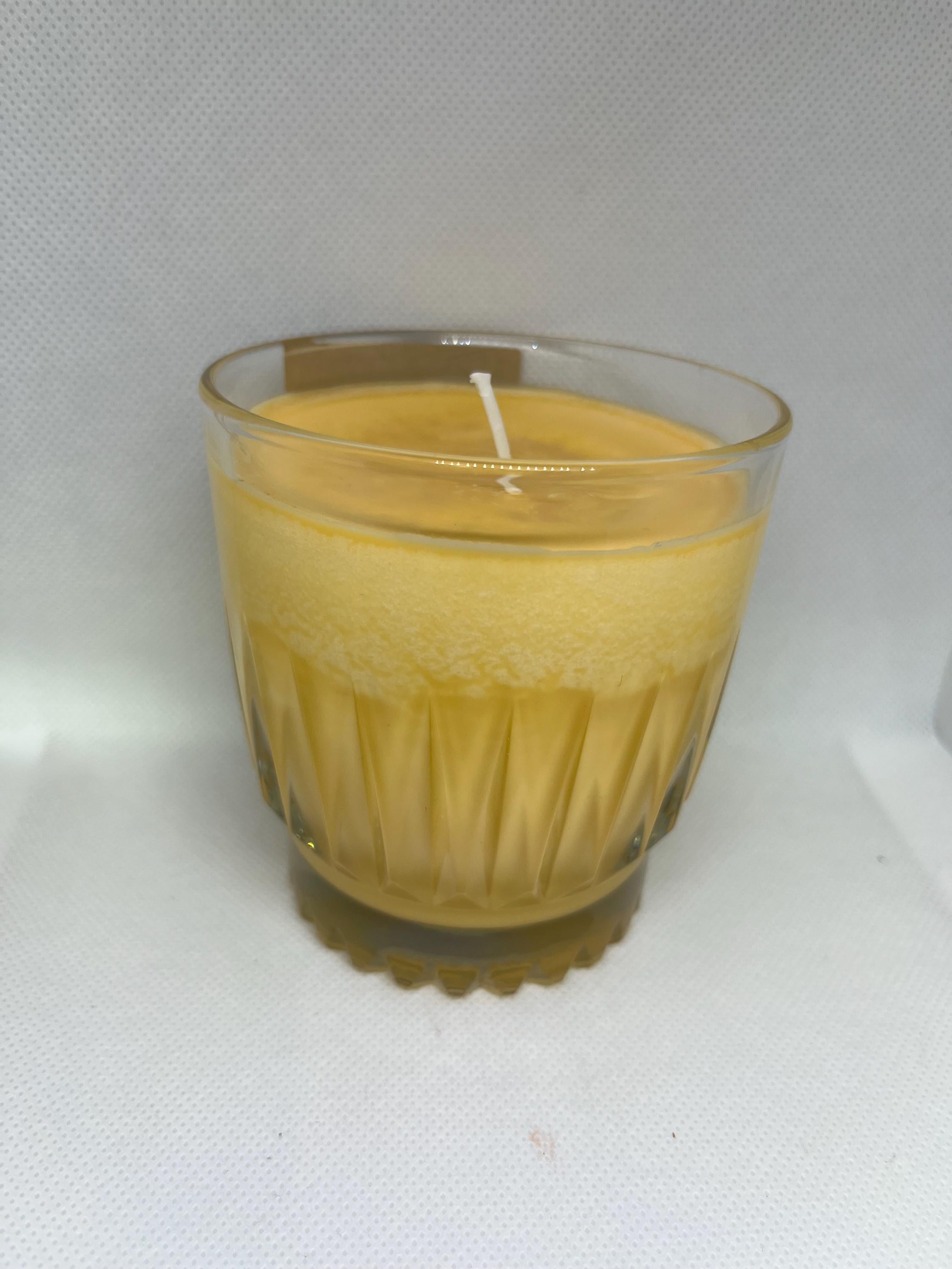 Mango and coconut milk scented 8oz scented soy wax candle
