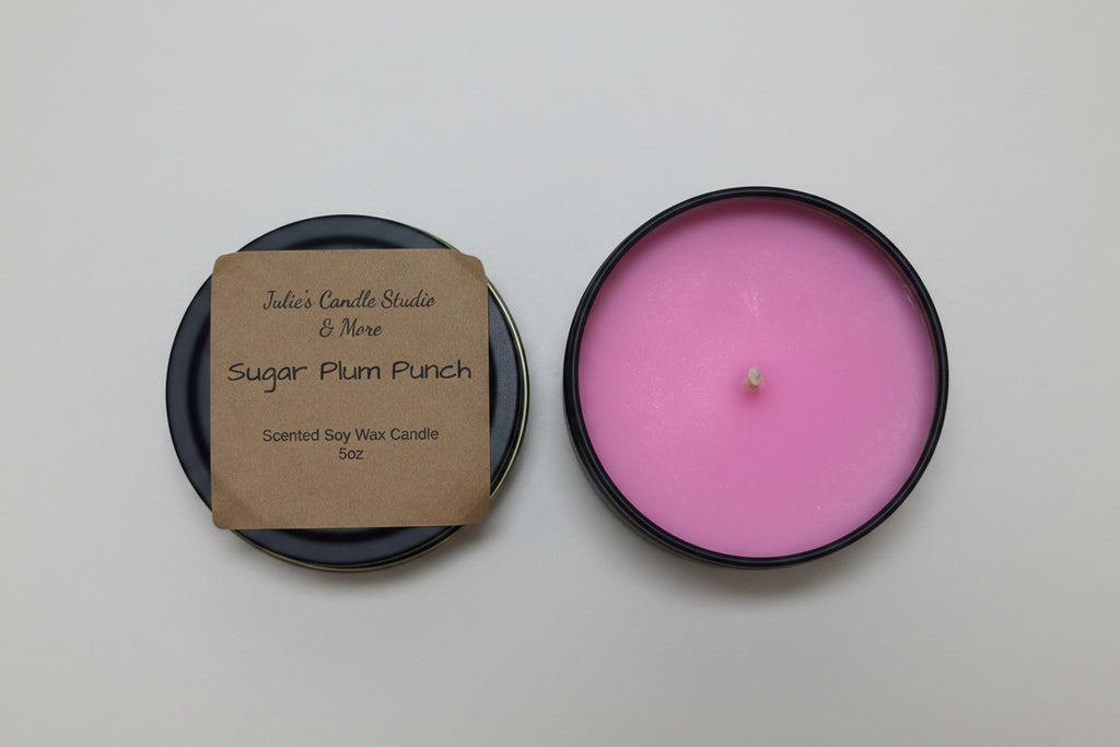 sugar plum punch scented 5oz soy wax candle