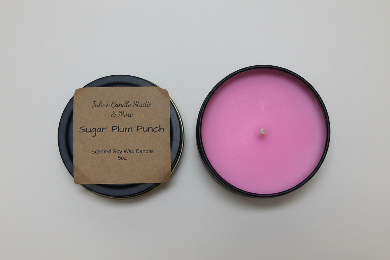 sugar plum punch scented 5oz soy wax candle