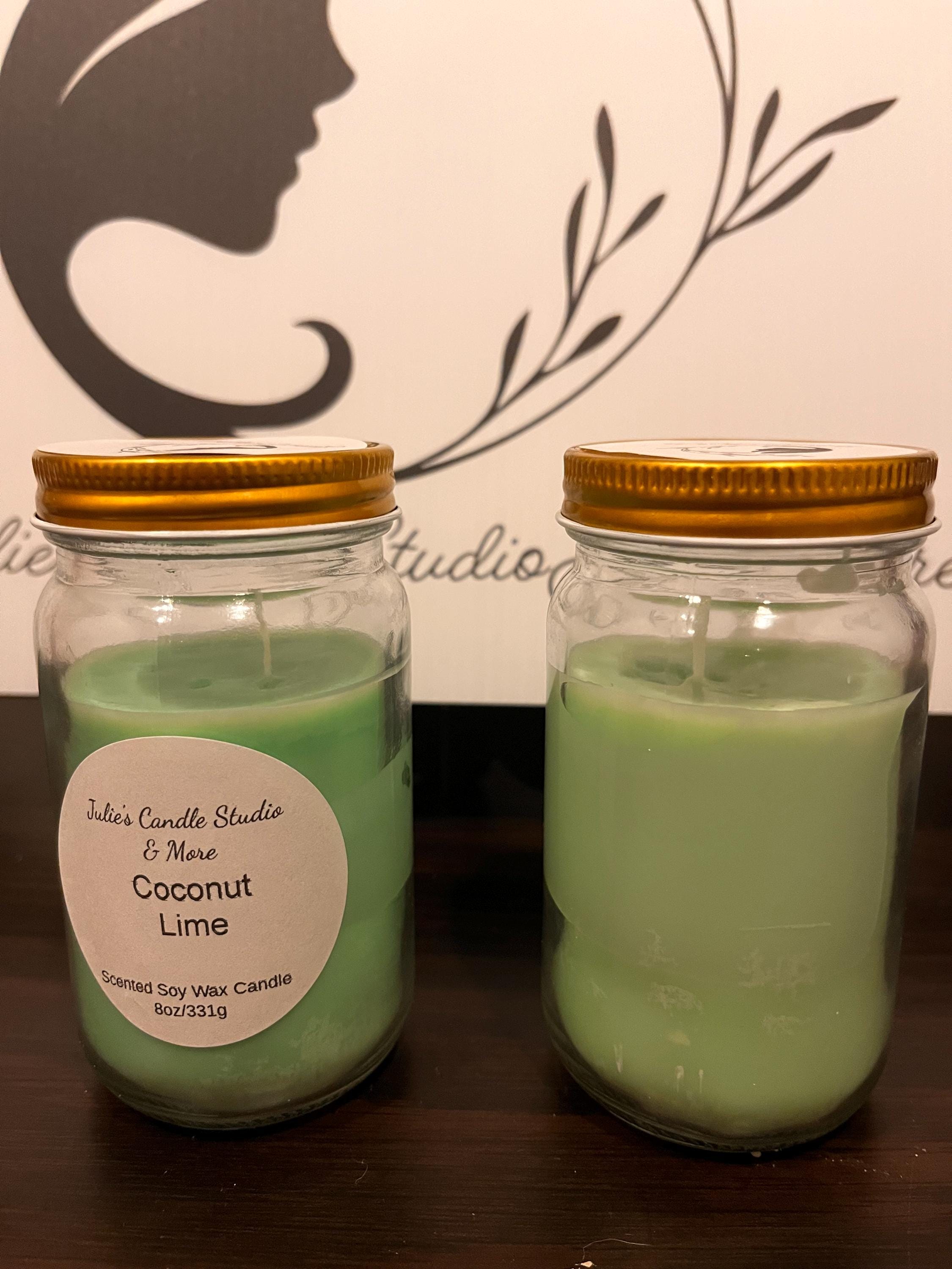 Coconut lime scented 8oz soy wax candle