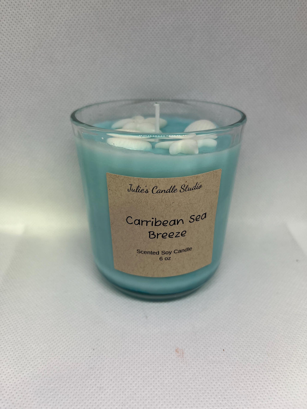 Caribbean sea breeze scented 6oz soy wax candle