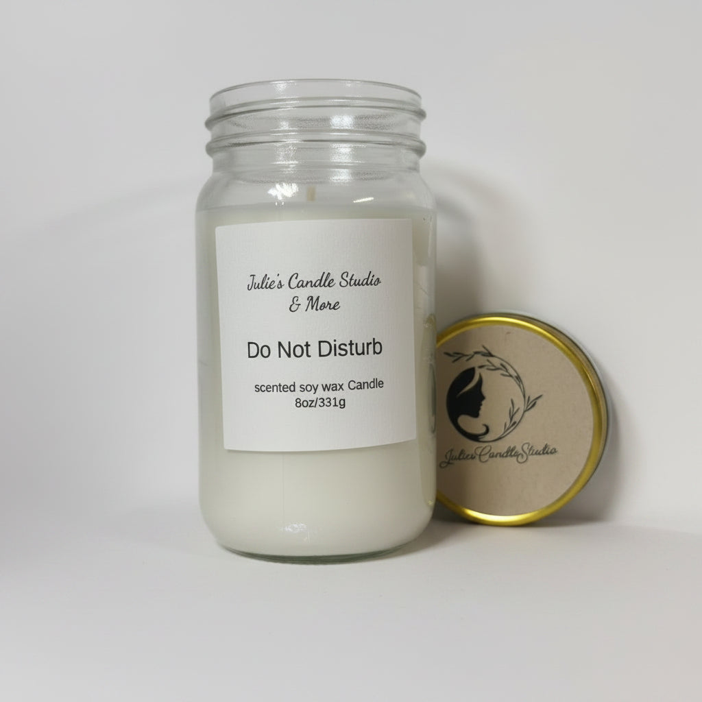 Do not disturb scented 8oz scented soy wax candle