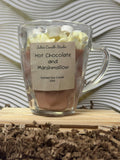 Hot chocolate and marshmallow scented 10oz soy wax candle