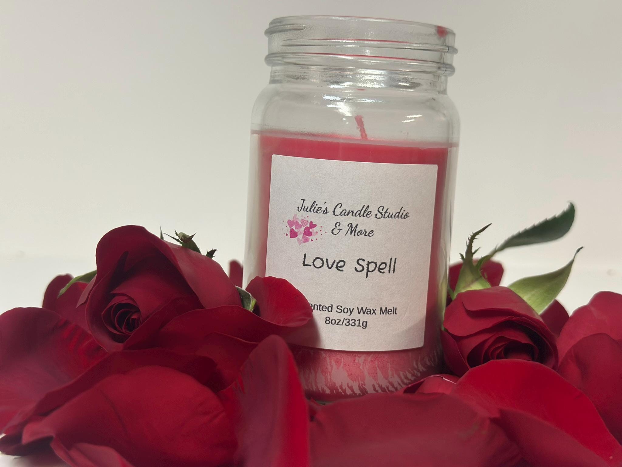 love scented 8oz soy wax candle